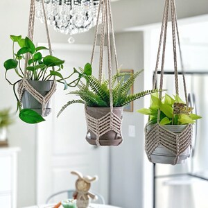 Crochet Plant Hanger Pattern DIY Crochet Pattern Crochet Hanging Plant Hanger Boho Plant Hanger Modern Macrame Inspired Plant Hanger image 3