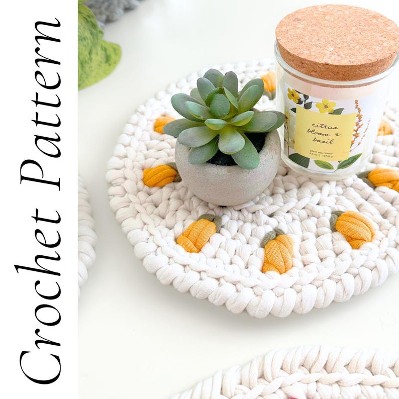 Crochet Doily Pattern - Round Placemat with Tulips, Floral Table Decor, DIY Spring Table Setting image 4