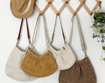 DIY Häkelanleitung | Chunky Crochet Bag Muster |  Tragetasche häkeln Muster | Gehäkelte Geldbörse Muster | Taschenmuster Sommer | Gehäkelte Hobo Tasche