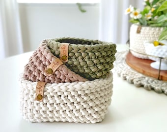 The Boxy Basket Pattern 084 | DIY Crochet Basket Pattern | Square Basket Pattern | Nesting Basket Pattern | Crochet Home Decor Pattern