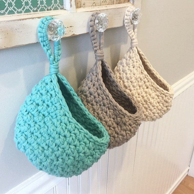 DIY Crochet Pattern / Hanging Basket Pattern / Door Knob Etsy