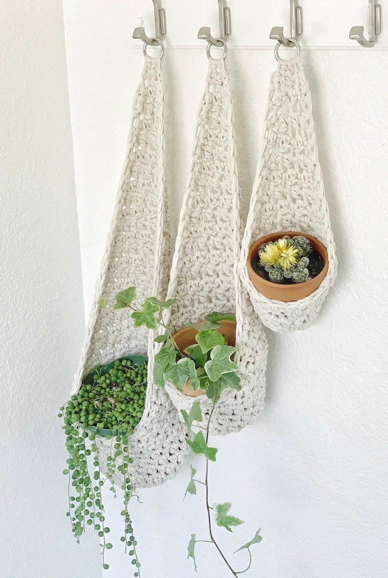 DIY Crochet Pattern | Crochet Plant Hanger | Boho Hanging Planter Pod | Modern Macrame Inspired Plant Holder image 5