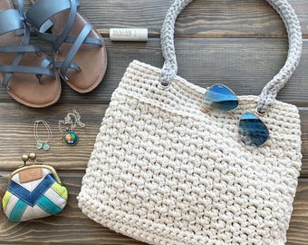 DIY Crochet Pattern | Crochet Tote Bag Pattern | Crochet Market Tote Pattern | Crochet Bag Pattern | Crochet Beach Bag | Crochet Market Bag