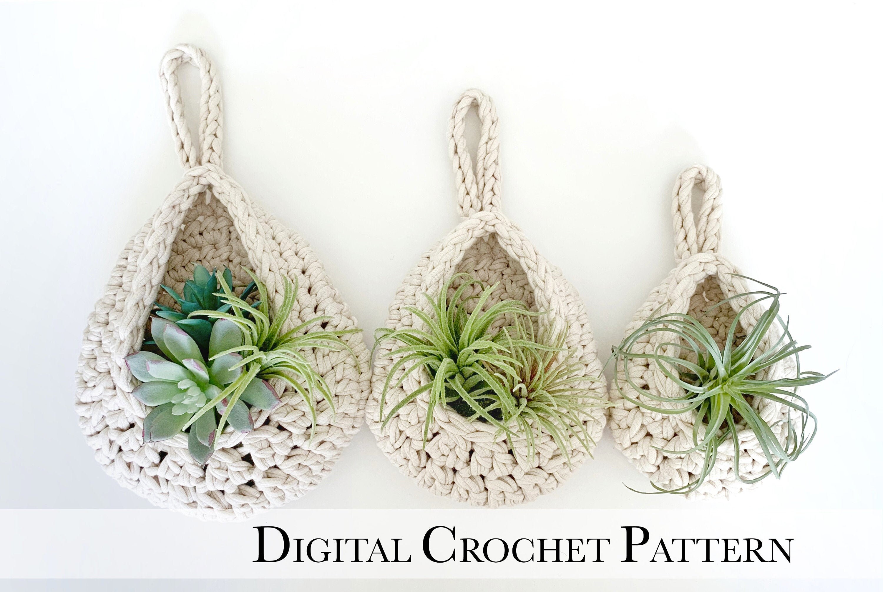 **PDF pattern only Planter Pattern E-book NOT a finished product** 3 crochet patterns for the price of 1 crochet hanging planters