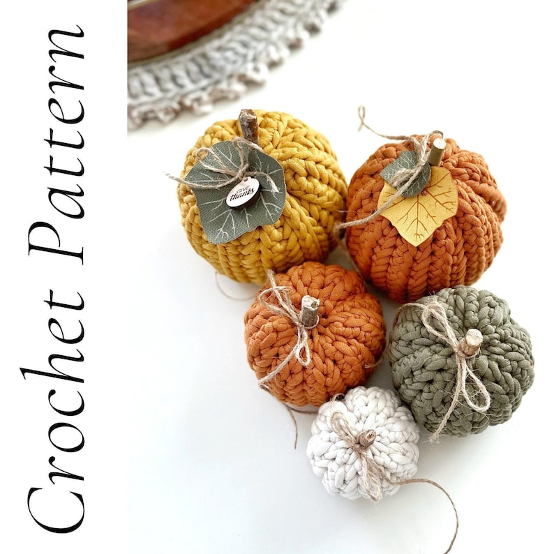 Herringbone Crochet Pumpkin Pattern – Easy Fall Decor, 3 Sizes, Beginner Friendly, DIY Autumn Pumpkin image 6