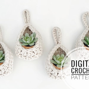 DIY Crochet Pattern | Hanging Basket Pattern | Succulent Planter Pattern | Air Plant Holder Pattern | Crochet Basket Pattern | Crochet Pod