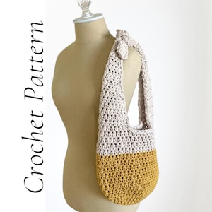 Häkelanleitung für Schultertasche - Top Knot Tragetasche, Boho Farbblock Geldbörse, einfache Sommer Tragetasche PDF häkeln Bild 5