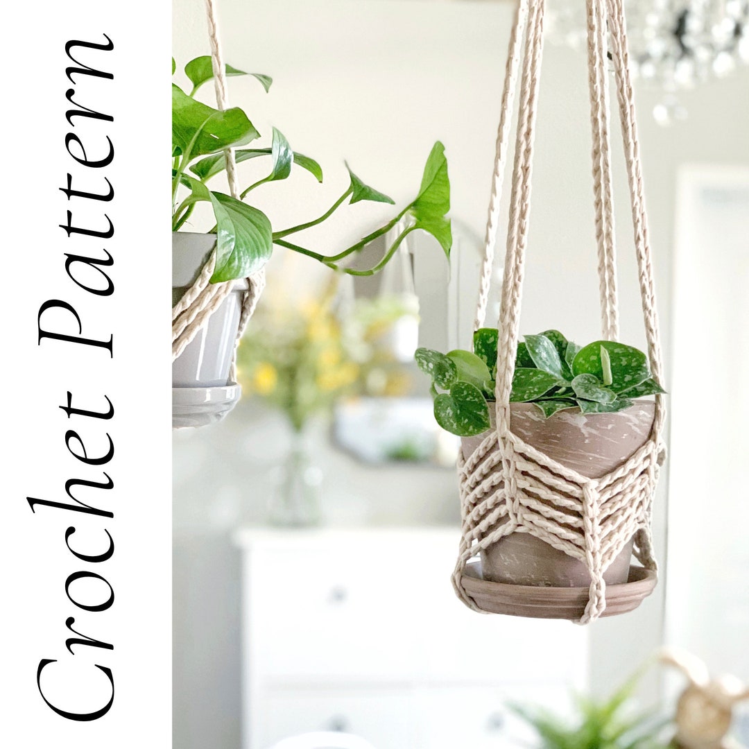 Crochet Plant Hanger Pattern DIY Crochet Pattern Crochet Hanging Plant ...