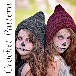 Crochet Hat Pattern - Pixie Hat Pattern 004, Winter Hood, Elf or Gnome Style Cap image 8