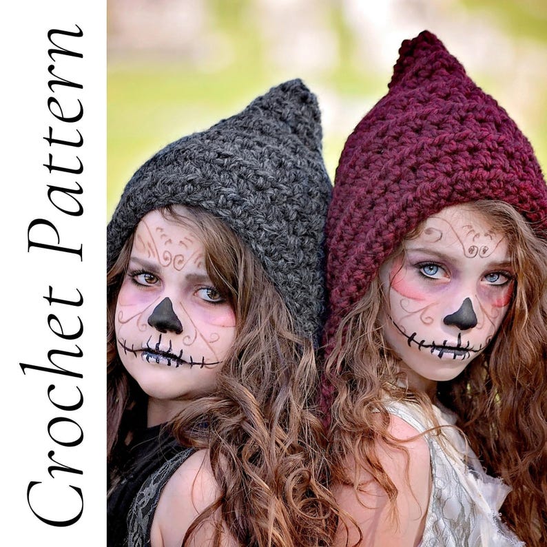 Crochet Hat Pattern - Pixie Hat Pattern 004, Winter Hood, Elf or Gnome Style Cap image 8