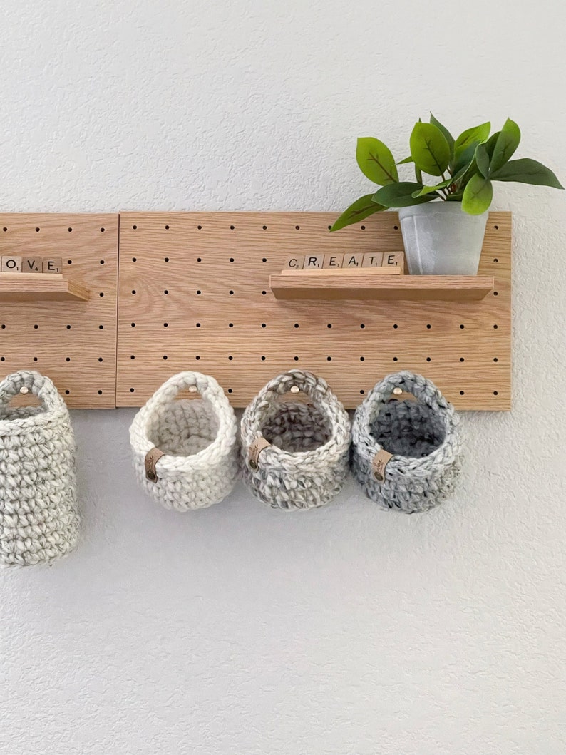 PDF Crochet Pattern Crochet Basket Pattern Hanging Basket DIY Pattern Storage Bin Pattern Mini Peg Board Basket Pattern DIY Gift image 7