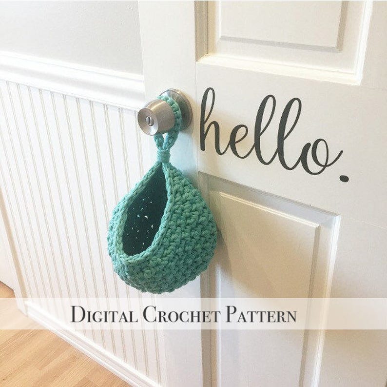 DIY Crochet Pattern / Hanging Basket Pattern / Door Knob Etsy