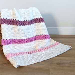 Crochet Blanket Pattern - DIY Chunky Throw or Baby Blanket PDF with Braided Puff Stitch image 7