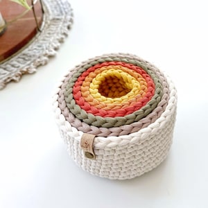 PDF Crochet Pattern | DIY Crochet Pattern | Crochet Nesting Bowl Pattern | Storage Bowl Pattern | Stacking Bowl Pattern | Rainbow Bowls