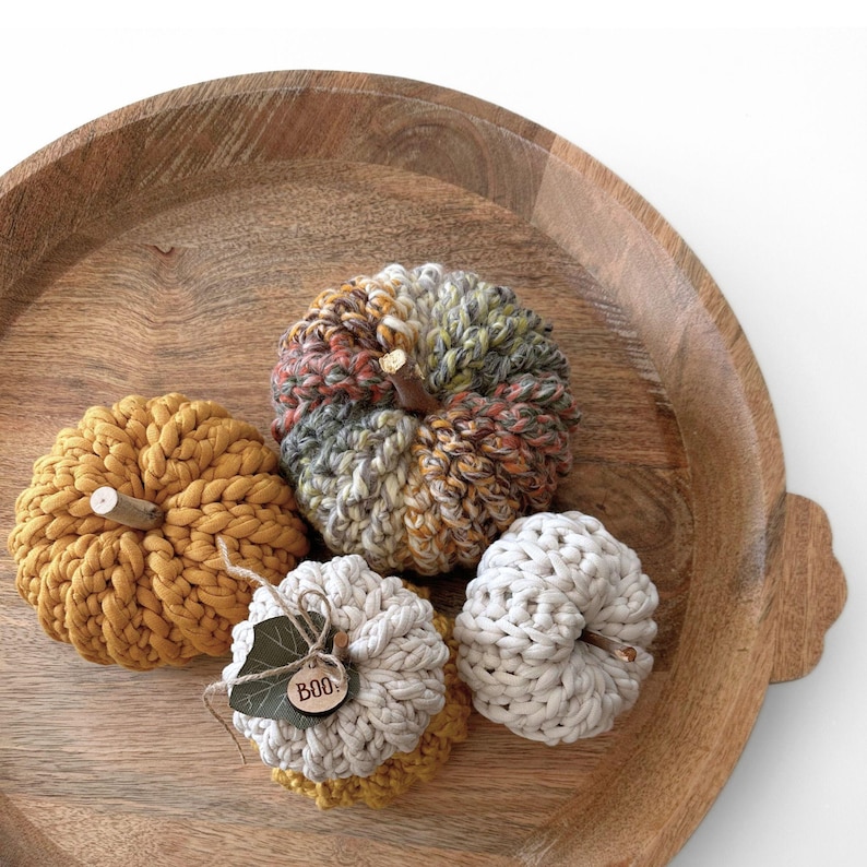 Adjustable Crochet Pumpkin Pattern | One Stitch Pumpkin Pattern with Size 6 Super Bulky Yarn | Fully Customizable image 3