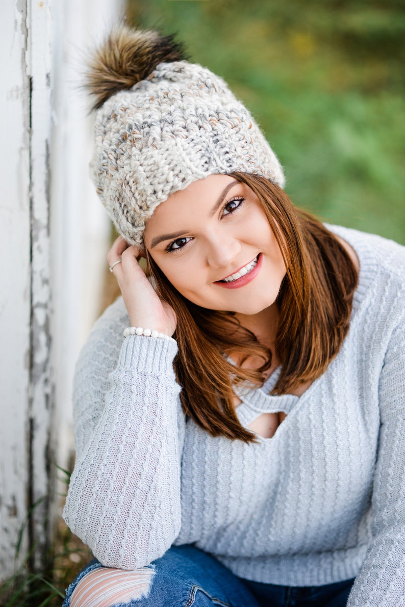 Chunky Hat Pattern Crochet Winter Hat Pattern Beanie Crochet Pattern Beanie Hat Pattern Pom Pom Beanie Hat DIY Crochet Hat Pattern