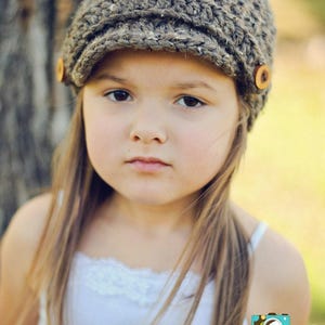 Crochet Hat Pattern - Women's Brimmed Newsboy Beanie, DIY Chunky Winter Cap image 7