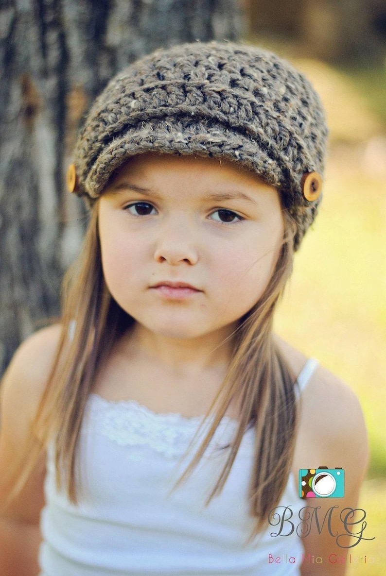 Crochet Hat Pattern - Women's Brimmed Newsboy Beanie, DIY Chunky Winter Cap image 7