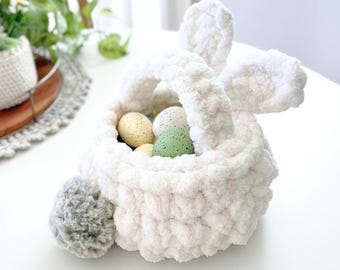 PDF-haakpatroon | Patroon gehaakte jumbo paashaasmand | DIY-paasdecoraties en tafeldecoraties