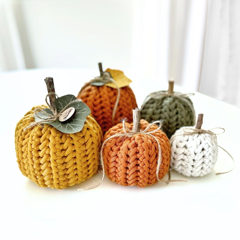 Herringbone Crochet Pumpkin Pattern – Easy Fall Decor, 3 Sizes, Beginner Friendly, DIY Autumn Pumpkin image 1
