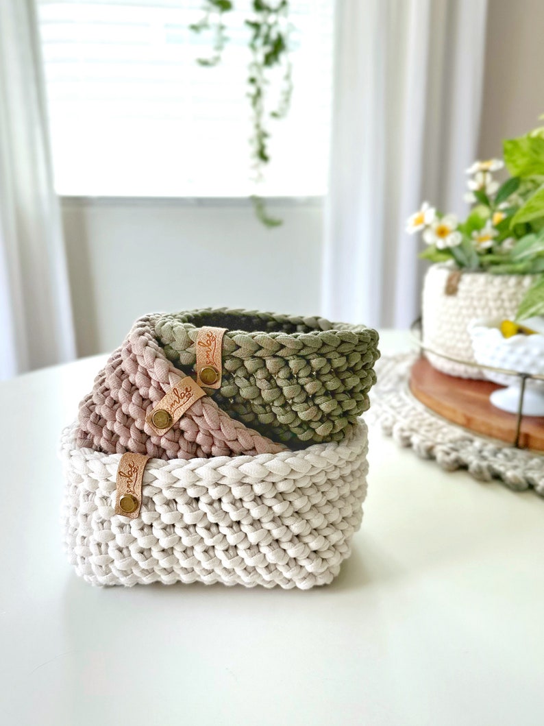 The Boxy Basket Pattern 084 DIY Crochet Basket Pattern Square Basket Pattern Nesting Basket Pattern Crochet Home Decor Pattern image 3