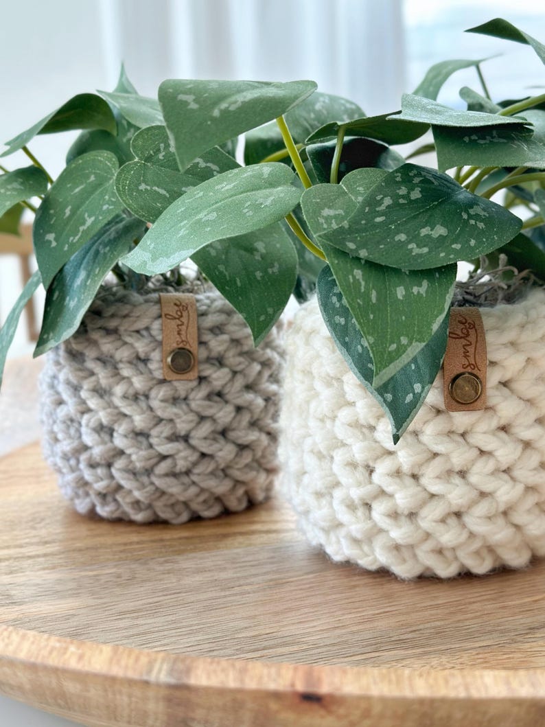 Crochet Plant Cozy Pattern | The Herringbone Planter Pattern | Digital Crochet Pattern | DIY Craft | Crochet Home Decor Pattern image 5