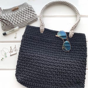 HÄKELANLEITUNG | Große Einkaufstasche Muster | Muster für Schultertasche in 2 Größen | Moderne Handtasche oder Strandtasche für den Sommer