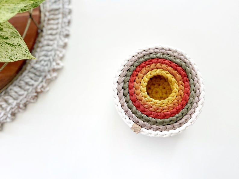 PDF Crochet Pattern | DIY Crochet Pattern | Crochet Nesting Bowl Pattern | Storage Bowl Pattern | Stacking Bowl Pattern | Rainbow Bowls image 5