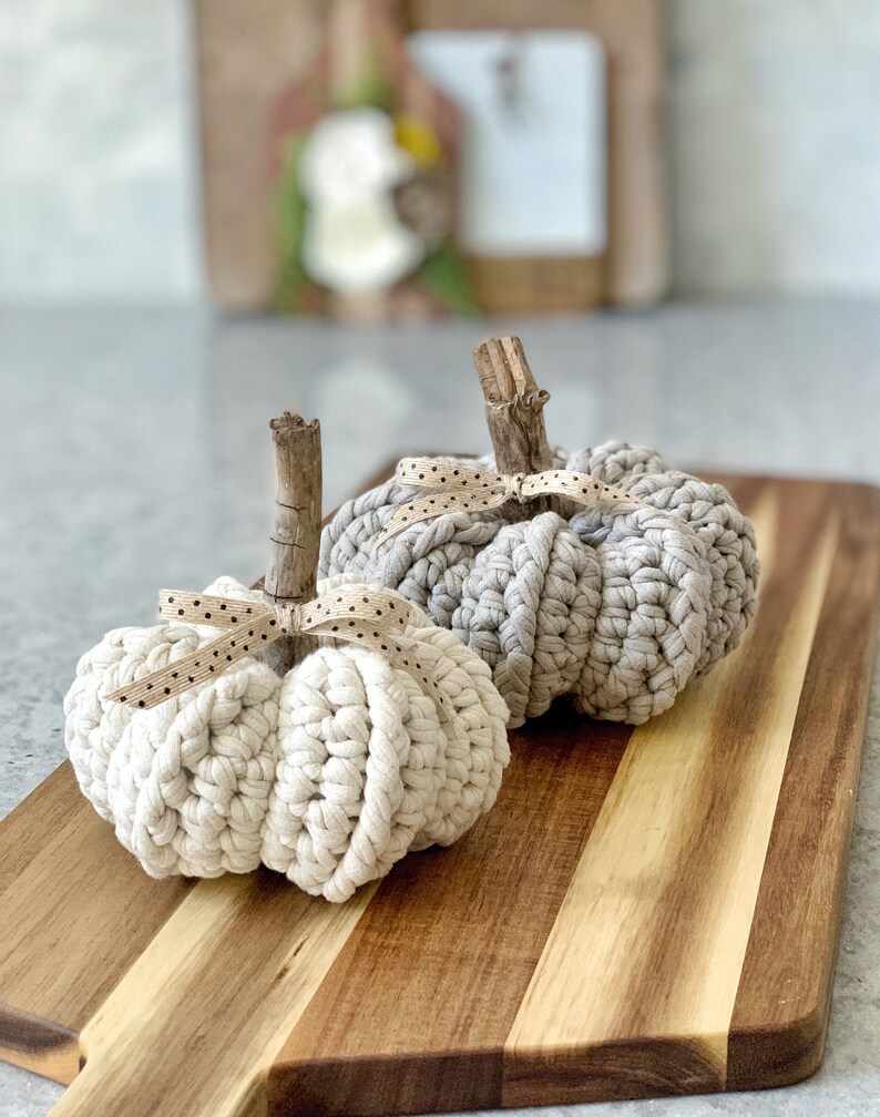 Crochet Pumpkin Pattern DIY Crochet Pattern Farmhouse Pumpkins Farmhouse Decor Fall Decor DIY Crafts Do it Yourself Crochet image 3