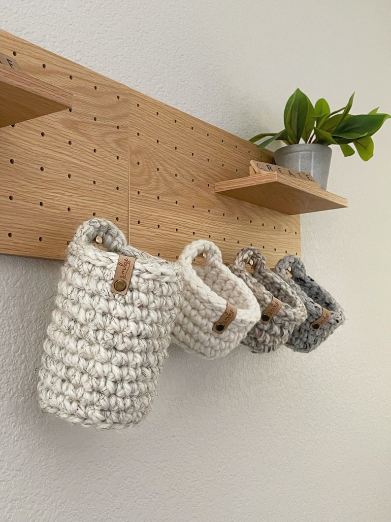 PDF Crochet Pattern Crochet Basket Pattern Hanging Basket DIY Pattern Storage Bin Pattern Mini Peg Board Basket Pattern DIY Gift image 6