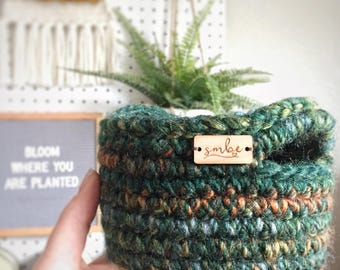 Crochet Basket Pattern | Digital Crochet Pattern | Small Crochet Storage Basket with Handles