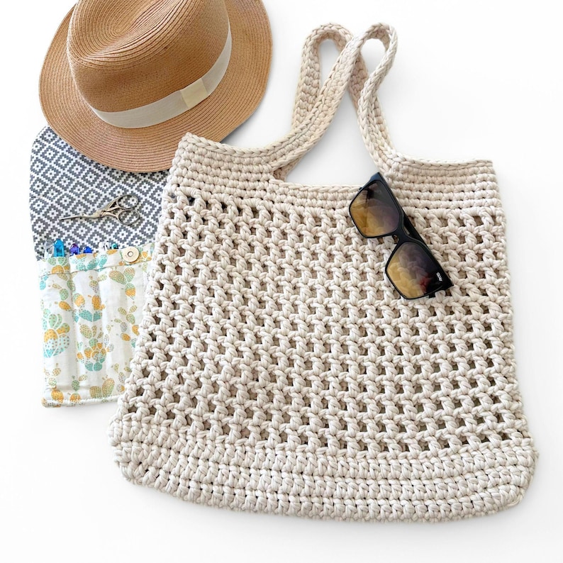 DIY Crochet Pattern | The Market Tote Crochet Pattern | Crochet Tote Bag Pattern | Crochet Beach Bag Pattern | Summer Crochet Project image 1