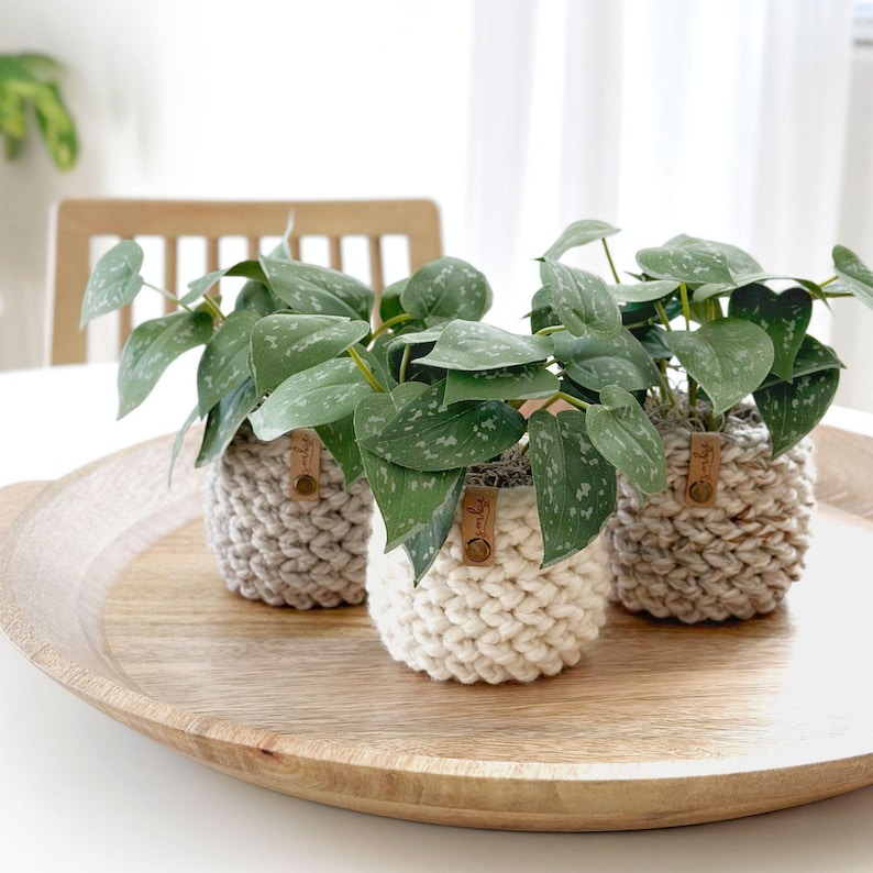 Crochet Plant Cozy Pattern | The Herringbone Planter Pattern | Digital Crochet Pattern | DIY Craft | Crochet Home Decor Pattern image 1