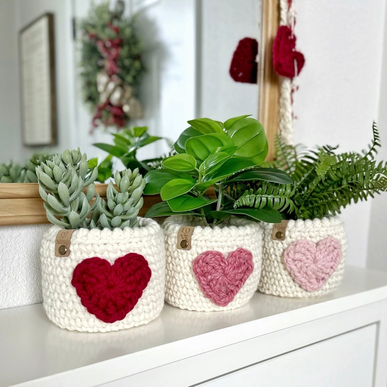 Crochet Plant Cozy Pattern Small Crochet Planter Pattern DIY Plant Pot Cover DIY Crochet Basket Pattern Crochet Plant Pot Cover image 5