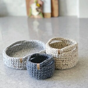 Easy Crochet Basket Pattern – Small Storage Basket with Handles & Tray, Quick Beginner Project image 6