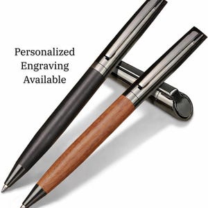 Personalized Wood & Metal Ballpoint Pen – Custom Engraved Gift for Him, Her, Executive Corporate, Graduation Gift, Business Pen with Box