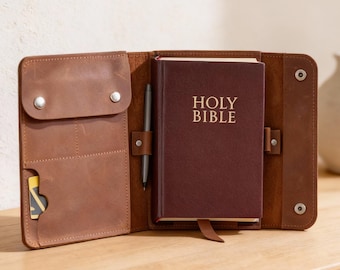 100% Real leather bible cover, Personalized bible cover, Engraved bible cover,Custom size bible case,Christian book cover,Bible cover sleeve