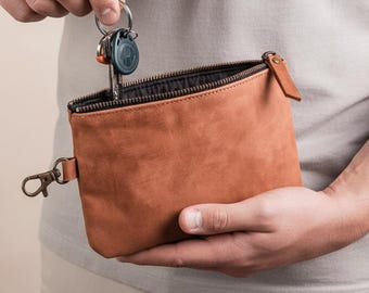 100% Genuine leather golf pouch, Personalized golf pouch, Mens golf pouch, Golf pouch for women, Golf pouch for valuables, Golf zipper pouch