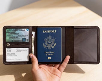 Funda para licencia de piloto 100 % de cuero genuino, funda para pasaporte de piloto, billetera para licencia de piloto, funda para documentos de piloto, billetera para pasaporte de piloto