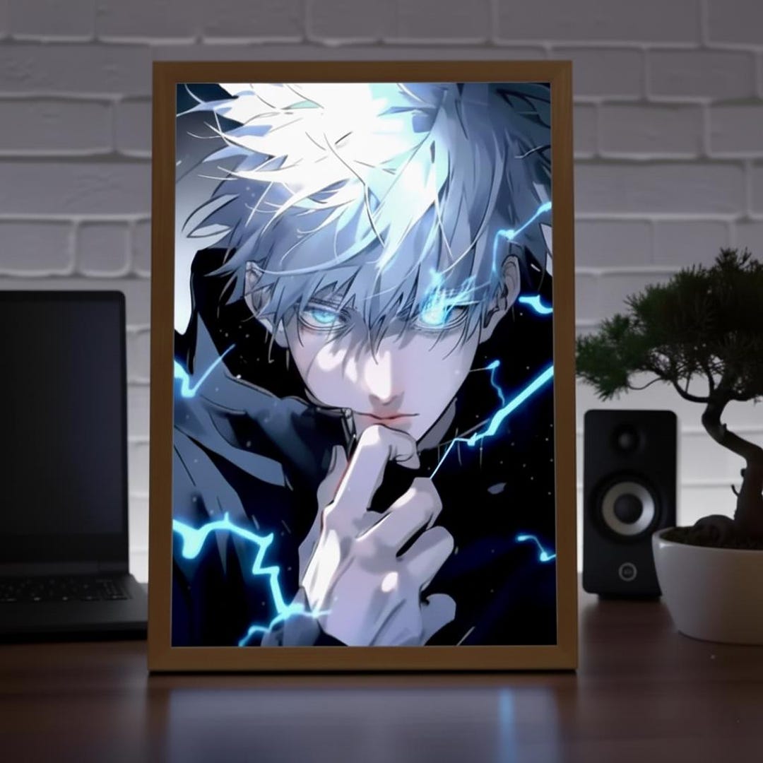 Gojo Led Sign Jujutsu Kaisen Gojo LED Frame Light, Satoru Gojo Anime Wall Decor ...