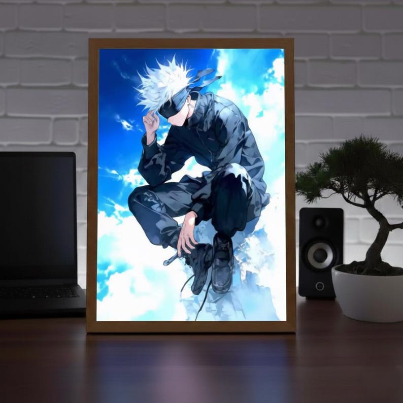 Jujutsu Kaisen Gojo LED Frame Light, Satoru Gojo Anime Wall Decor ...