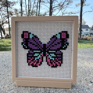 3D Printed - 1 x Cross Stitch Frame, 2 x Slide Perforated Grid Embroidery Board (95mm x 95mm) + stand. Switchable theme!!!