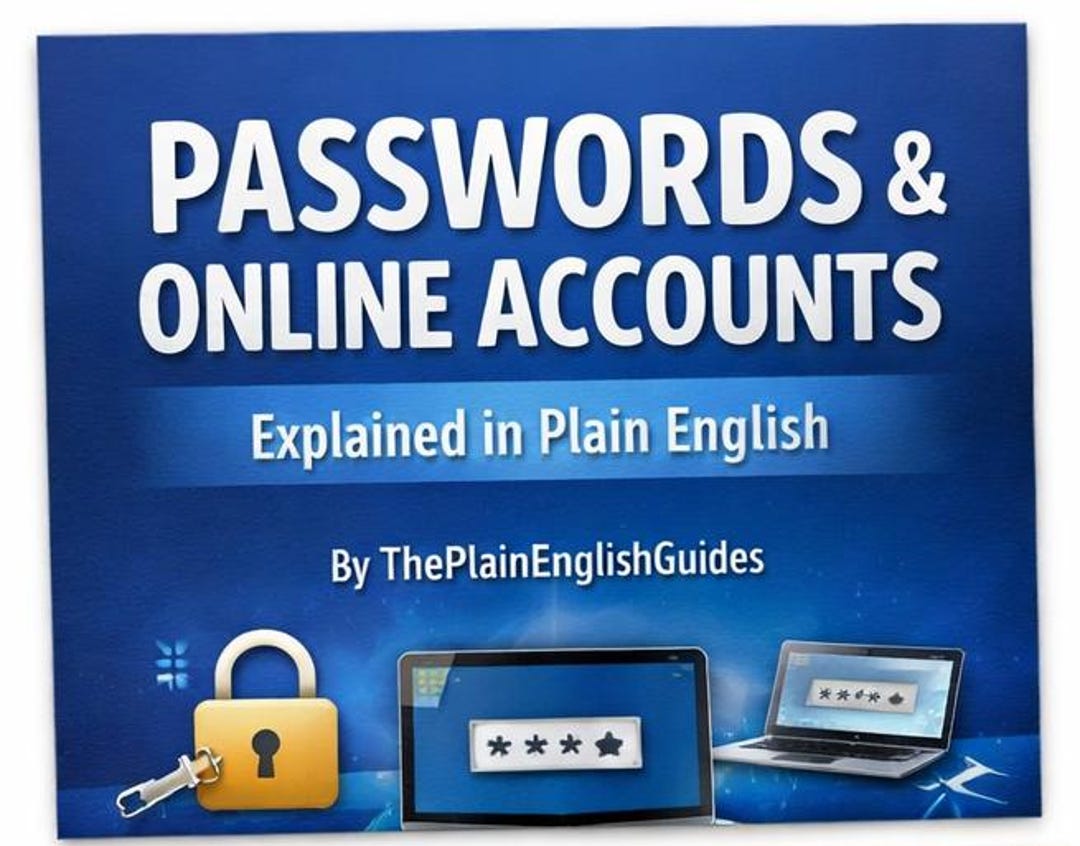 Passwords & Online Accounts Explained in Plain English, Simple Password ...