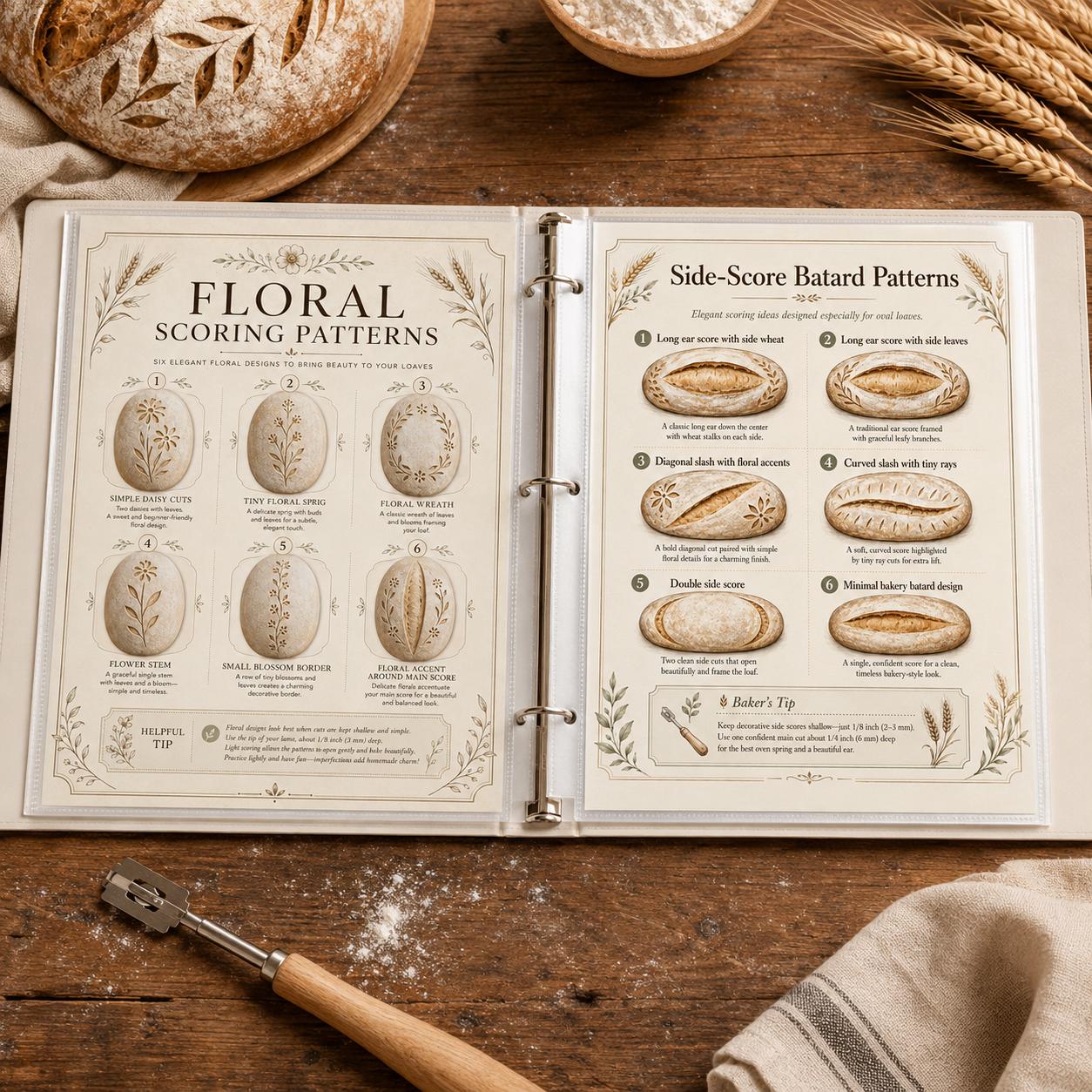 Sourdough Scoring Guide, Beginner Patterns, Artisan Loaf Practice ...