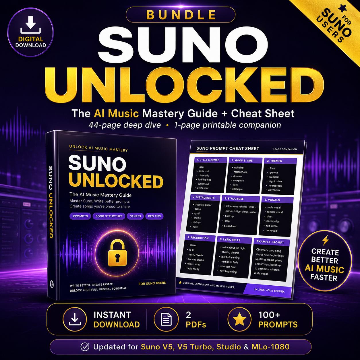Suno Unlocked - the AI Music Mastery Guide - Etsy