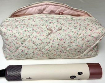 Floral Quilted Hair Tool Bag, Dyson Airwrap/Airstrait & Shark FlexStyle Organizer