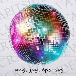 Retro Disco Ball clipart gráfico vetorial svg png jpg eps design de adesivos design de camisetas discoteca festa discoteca música retrô dos anos 1970