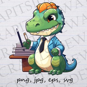 Dinosaurier Lehrer Clipart Vektorgrafik svg png jpg eps Dino Prof, Dinosaurier Professor