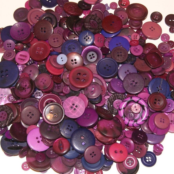 500 Purple Buttons with Holes Bulk Lot for Sewing Scrapbooking Altered Art Grab Bag
