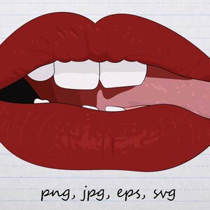 Sexy mouth with tongue clipart vector graphic svg png jpg eps woman mouth tasty sexy lips
